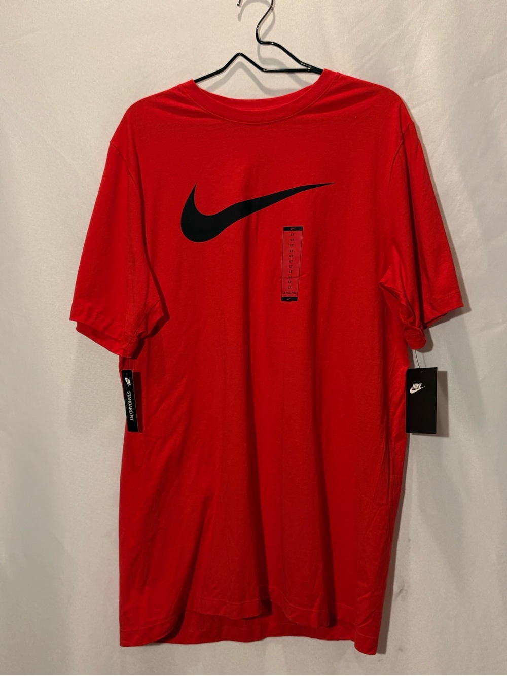 Nike Red Short-Sleeve Tee with Black Swoosh Large TALL NWT